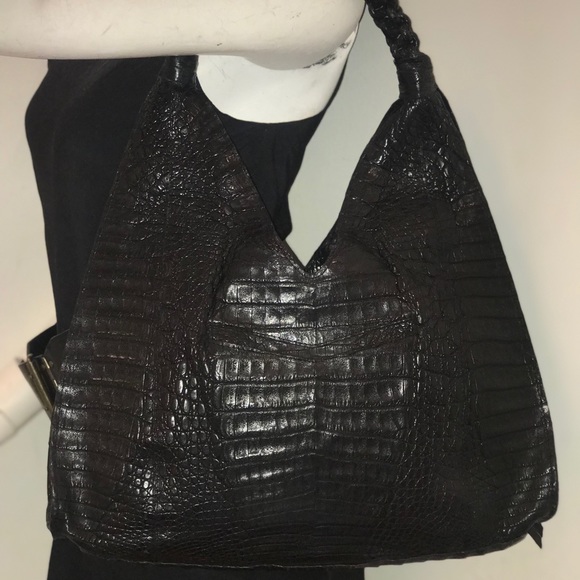Gorgeous Nancy Gonzalez genuine crocodile alligator 🐊 handbag braided handle - Picture 5 of 10